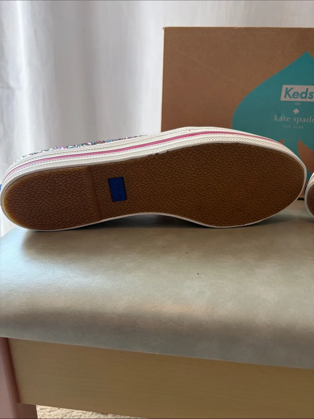Keds Kate Spade eddition Multicolor Glitter Slip-On Platform Sneakers